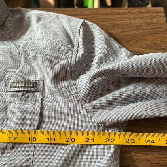 Eddie Bauer Button Up Shirt Womens PL Gray Collared Long Sleeve Button Pockets - Picture 10 of 10